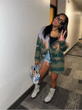GETADME Vintage Mohair Print Knit Cardigan For Women Fashion Long Sleeves Single Breasted Loose Sweater 2024 Autumn Chic High Streetwear
