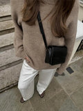 GETADME Vintage Red O-neck Sweater Pullover For Women Casual Long Sleeved Loose Knitwear 2025 New Autumn Female High Streetwear