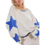 GETADME Wear Your Style Women's Oversized T Shirt Featuring a Fun Retro Star Design; Ideal For Relaxed Days And Stylish Occasions