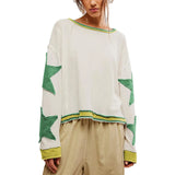 GETADME Wear Your Style Women's Oversized T Shirt Featuring a Fun Retro Star Design; Ideal For Relaxed Days And Stylish Occasions
