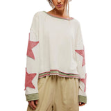 GETADME Wear Your Style Women's Oversized T Shirt Featuring a Fun Retro Star Design; Ideal For Relaxed Days And Stylish Occasions