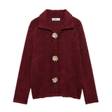 GETADME Willshela Women Fashion Faux Fur Solid Single Breasted Jackets Coat Vintage Lapel Neck Long Sleeves Female Chic Lady Outfits