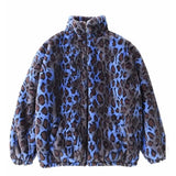 GETADME Winter 2025 Korean Version Loose Warm Lamb Hair women Short Coat Female Leopard Fur Plush Coat