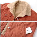 GETADME Winter Lamb Wool Thicken Denim Jacket Women Loose Oversized Casual Warm Jeans Coats Wear Long Sleeves Female Clothes Outerwear