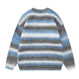GETADME Winter New Gradient Men's Cardigan V-neck Single Breasted Fashion Casual Loose Sweater Couple Street Hip-hop Clothing Oversized