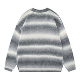 GETADME Winter New Gradient Men's Cardigan V-neck Single Breasted Fashion Casual Loose Sweater Couple Street Hip-hop Clothing Oversized