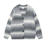 GETADME Winter New Gradient Men's Cardigan V-neck Single Breasted Fashion Casual Loose Sweater Couple Street Hip-hop Clothing Oversized