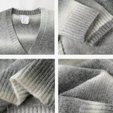 GETADME Winter New Gradient Men's Cardigan V-neck Single Breasted Fashion Casual Loose Sweater Couple Street Hip-hop Clothing Oversized