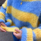 GETADME Winter Thickness Knitted Sweater Colorful Furry Elegant Crew-neck Long Sleeve Knit Long Cardigan Autumn Women Jacket Office