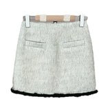 GETADME Winter Vintage Elegant Warm Two Piece Set Women Patchwork Kawaii Chic Skirt Suit Female Korean Bow Fur Coat + Mini Skirt 2025