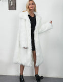 GETADME Winter Women Faux Fox Fur Long Coat Thick Full Sleeve Fluffy Luxury Fur Jacket Elegant Mujer Bontjas Warm Furry Shaggy Outerwear