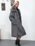 GETADME Winter Women Faux Fox Fur Long Coat Thick Full Sleeve Fluffy Luxury Fur Jacket Elegant Mujer Bontjas Warm Furry Shaggy Outerwear