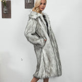 GETADME Winter Women Faux Fox Fur Long Coat Thick Full Sleeve Fluffy Luxury Fur Jacket Elegant Mujer Bontjas Warm Furry Shaggy Outerwear
