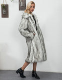 GETADME Winter Women Faux Fox Fur Long Coat Thick Full Sleeve Fluffy Luxury Fur Jacket Elegant Mujer Bontjas Warm Furry Shaggy Outerwear