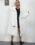 GETADME Winter Women Faux Fox Fur Long Coat Thick Full Sleeve Fluffy Luxury Fur Jacket Elegant Mujer Bontjas Warm Furry Shaggy Outerwear