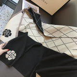 GETADME Winter promotion womens fashion luxury warm scarf shawl small fragrance printed cloak cashmere material thickened shawl women&s