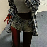 GETADME Woman American High Waist Harajuku Pants Female Fashion High Street Jeans Girls Trashy Y2k 2000s Blue Gothic Baggy Denim Shorts