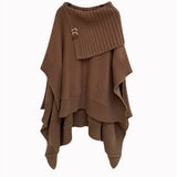 GETADME Women 2025 Autumn/Winter New Chic Dress Matching Set Korean Elegant Irregular Knit Sweater+High Waist Midi Skirt Two Piece Suit
