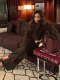 GETADME Women Autumn Winter Fluffy Faux Fur Coat Elegant Warm Furry Long Sleeve Short Thick Coats 2025 Lady Casual High Street Outerwear
