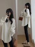 GETADME Women Black Gothic  Pullover Knitted Sweater Harajuku Y2k Long Sleeves Sweater Jumper Vintage 2000s Aesthetic Clothes 2025