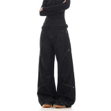 GETADME Women Black Gothic Y2k Cargo Jeans Japanese 2000s Style Harajuku Baggy Emo Denim Trousers Jean Pants Vintage Trashy Clothes 2025