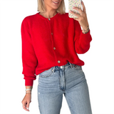 GETADME Women Cardigans Autumn Winter 2025 Single Breasted O-neck Knitted Sweaters Fashion Knitwear Solid Cropped Cardigan Jumpers Tops