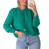 GETADME Women Cardigans Autumn Winter 2025 Single Breasted O-neck Knitted Sweaters Fashion Knitwear Solid Cropped Cardigan Jumpers Tops
