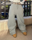 GETADME 여성 캐주얼웨어 팬츠 뉴 웨이브 디자인 하라주쿠 스타일 Y2K 사계절 착용 가능 슬림 스트레이트 핏 고급 스플라이싱 디자인