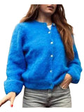 GETADME Women Fashion Cardigan Classical Solid Color Long Sleeve Sweater Button-Down Fall Casual Loose Soft Knit Coat 2025 Streetwear