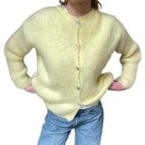 GETADME Women Fashion Cardigan Classical Solid Color Long Sleeve Sweater Button-Down Fall Casual Loose Soft Knit Coat 2025 Streetwear