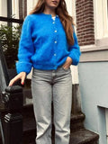 GETADME Women Fashion Cardigan Classical Solid Color Long Sleeve Sweater Button-Down Fall Casual Loose Soft Knit Coat 2025 Streetwear