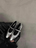 GETADME Women Flats Mary Janes Shoes Spring New Fashion Square Toe Shallow Ladies Soft Sole Ballerinas Flat Heel Casual Ballet Shoes