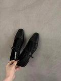 GETADME Women Flats Mary Janes Shoes Spring New Fashion Square Toe Shallow Ladies Soft Sole Ballerinas Flat Heel Casual Ballet Shoes