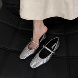 GETADME Women Flats Mary Janes Shoes Spring New Fashion Square Toe Shallow Ladies Soft Sole Ballerinas Flat Heel Casual Ballet Shoes