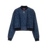 GETADME 여성 팬츠 세트 데님 플레어 팬츠 패션 O넥 코트 긴팔 지퍼 캐주얼 여성 팬츠 정장 데님 스트리트웨어 세트