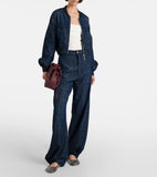 GETADME 여성 팬츠 세트 데님 플레어 팬츠 패션 O넥 코트 긴팔 지퍼 캐주얼 여성 팬츠 정장 데님 스트리트웨어 세트