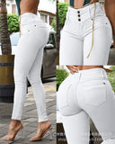 Pantalon GETADME pour femme, couleur unie, coupe crayon, braguette zippée, slim, style streetwear, taille haute, poches, sexy, fourreau, automne 2024, boutons