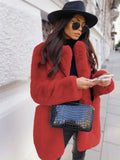 GETADME Women Purple Long Sleeve Lapel Winter Coat 2025 New Fashion Temperament Office LadyWhite Fur Jackets Clothing Red