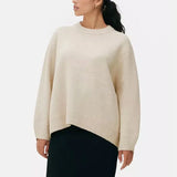 GETADME Women Sweaters Knit Basic Pullover Long Sleeve Round Neck Solid  Spring Streetwear Knitwear Loose Elegant Jumper Female Tops