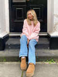GETADME Women Sweaters Knit Basic Pullover Long Sleeve Round Neck Solid  Spring Streetwear Knitwear Loose Elegant Jumper Female Tops