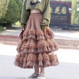GETADME Women's Big Swing Yarn Ball Gown Skirt, Long Skirt, Fluffy Skirt, Heavy Industry, Cake Wearing, Winter Outfits, Fashion Wearing