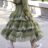 GETADME Women's Big Swing Yarn Ball Gown Skirt, Long Skirt, Fluffy Skirt, Heavy Industry, Cake Wearing, Winter Outfits, Fashion Wearing