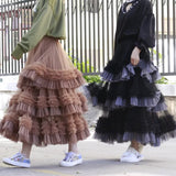 GETADME Women's Big Swing Yarn Ball Gown Skirt, Long Skirt, Fluffy Skirt, Heavy Industry, Cake Wearing, Winter Outfits, Fashion Wearing
