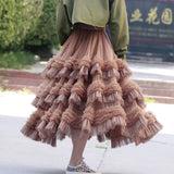 GETADME Women's Big Swing Yarn Ball Gown Skirt, Long Skirt, Fluffy Skirt, Heavy Industry, Cake Wearing, Winter Outfits, Fashion Wearing