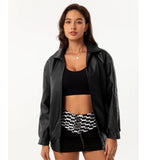 GETADME Women's Bomber Jacket 2025 New Spring Autumn Women's Leather Jacket Female Oversize Jacket Long Sleeved Lapel Casual Coats