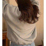 GETADME 여성 의류 라운드넥 솔리드 컬러 풀오버 랜턴 긴팔 레터링 자수 봄 가을 패션 아첨 탑