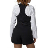 GETADME Women's Dressy Waistcoat Racerback Button Vest Jacket Vintage Steampunk Sleeveless Tuxedo Suit Vest Crop Tank Top