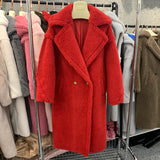 GETADME Women's Thick Warm Teddy Coats, Real Wool Long Coats, Lady Luxury Outerwear, Natural Fur, S7480A, Winter, 2025