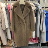 GETADME Women's Thick Warm Teddy Coats, Real Wool Long Coats, Lady Luxury Outerwear, Natural Fur, S7480A, Winter, 2025