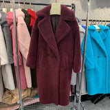 GETADME Women's Thick Warm Teddy Coats, Real Wool Long Coats, Lady Luxury Outerwear, Natural Fur, S7480A, Winter, 2025